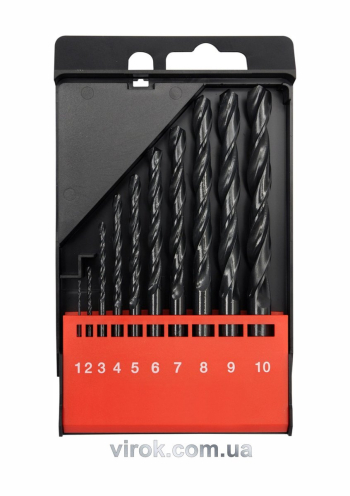 Свердла по металу YATO : HSS, Ø=1-10 мм. (Набір/10 шт.) [20/40]