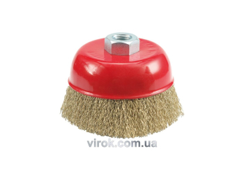 Щітка дротяна VOREL чашкоподібна, Ø-75 мм, з гайкою М14  [12/72]