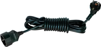 Подовжувач мережевий VIROK: l= 20 м, з 1 гніздом із заземленням, чорний(садовий)