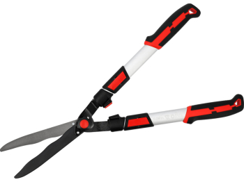 Ножиці по живоплоту з гофров лезами і телеск алюмін руч YATO стебел Ø≤ 6мм, l= 66-83см, леза l= 22см