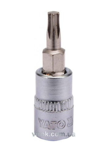 Головка торцева YATO квадрат 1/4 "TORX" Т20, L= 37 мм [150/600]