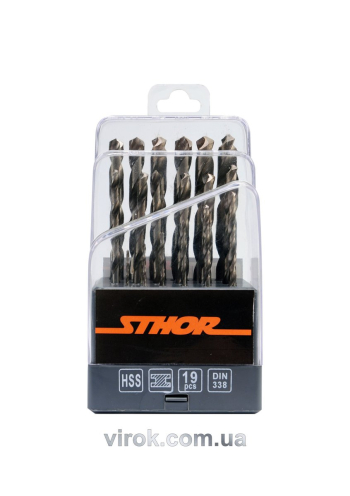 Набір свердл по металу STHOR HSS. Ø= 1,0-10,0 мм, 19 шт. [5/30]