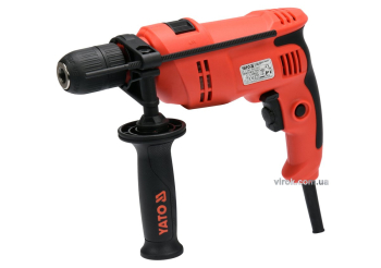 Дриль ударний мережевий YATO : P= 710 Вт, самозатискний патрон Ø≤ 13 мм [5/120]