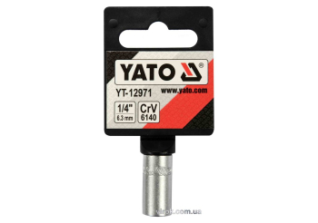 Перехідник для насадок викруткових YATO : квадрат 1/4"(F) HEX- 1/4 (M)6,3 мм, CrV [Блістер] [5]