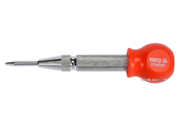 Кернер пружинний автоматичний по металу YATO l=125 мм з регульованим вістрям [12/72]