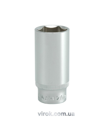 Головка торцева 6-гранна YATO : подовжена, квадрат 1/2", М= 27 мм, L= 76 мм [12/36/72]