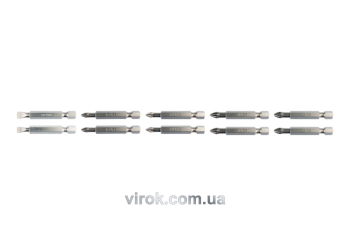 Набір насадок викруткових YATO : SL5, SL6, PH1/1, PH2/2, PZ1/1, PZ2/2, L= 50 мм. 10шт. [25/100]