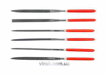 Надфілі YATO : L= 140/65 мм, b= 3 мм. Набір 6 шт. [50/200]