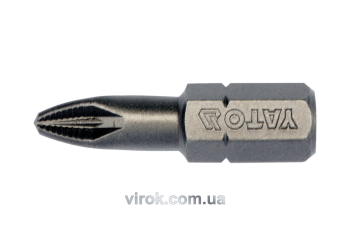 Насадка викруткова YATO : "Pozidriv" РZ2 x 25 мм. HEX 1/4". 10 (Уп/Шт.) [25/200]