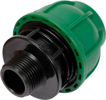 Муфта до водяних пластикових труб з зовн. різьбою 32 мм- 3/4" FLO поліпропіленова, для тиску 1 MPa