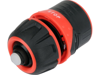Муфта швидкоз'єднувальна з фіксатором і "STOP" YATO для водяних шлангів Ø= 3/4" з ABS, PP, TPR