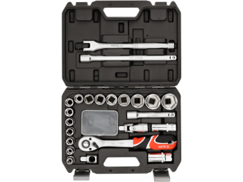 Набір головок торцевих М10-32 YATO : квадрат 1/2", з інструментами, 24 елем. [5]