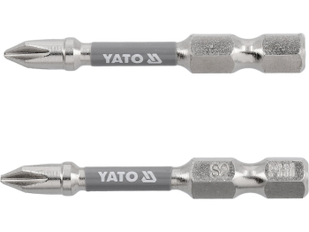 Насадка викруткова YATO PH1 х 50мм. HEX 1/4", покрита нікелем, 2шт.[10]