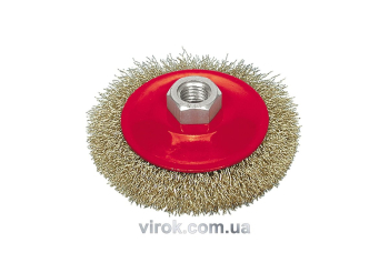 Щітка - крацовка VOREL плоска з гайкою М14, Ø-115мм [12/72]
