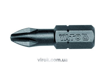 Насадка викруткова YATO : Philips PH2 x 25 мм. HEX 1/4", AISI S2, пак 50 (Шт/ Уп.) [20/40]