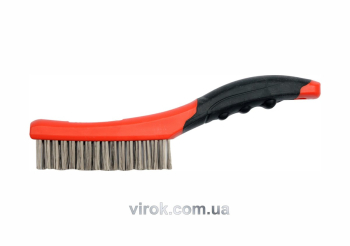 Щітка дротяна нержавійка YATO : 4- рядна, L= 260 мм з пластмасовою ручкою [12/72]