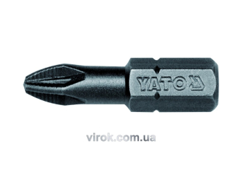 Насадка викруткова YATO : "Pozidriv" PZ2 x 25 мм. HEX 1/4". 50 (Уп/Шт.) [20/40]