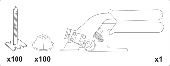 Набір для викладання плитки з щипцями VOREL : 100 чашок, 100 стяжок. 201 Од.(DW)