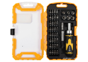 Викрутка реверсивна VOREL: Набір насадок, торцевих головок квадрат 1/4", магн. тричач 41 Елем.[6/24]