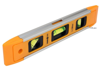 Рівень TORPEDO VOREL : 3 капсули, пластико-алюмінієвий корпус, магніт, L= 230 мм [100]