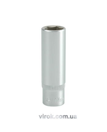 Головка торцева 6-гранна YATO : подовжена, квадрат 1/2", М= 17 мм, L= 76 мм [12/60/120]