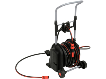 Шланг водяний Ø= 1/2" YATO l= 25 м з самозмотувальною котушкою і прямим зрошувачем на 2-колісн візку