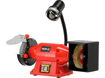 Точильний верстат зі щіткою YATO від ел-мережі 230 В, 520 Вт, диск Ø= 150/25х 32 мм [1]