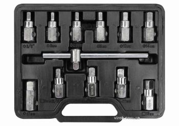 Набір ключів для зливної пробки масляного піддону YATO : квадрат- 3/8", 12 шт. [10/20]