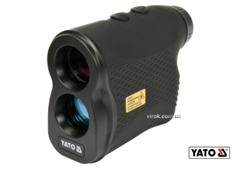 Дальномір лазерний YATO:діап.вимір.довж/вис/кут/швид-5-900 м/60°/0-300 км/год,похибка ±1м/ 900 м(DW)