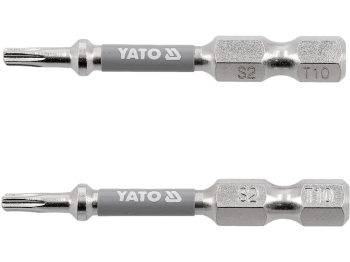 Насадка викруткова YATO TORX T10 х 50 мм. HEX 1/4", покрита нікелем, 2 шт.[10]