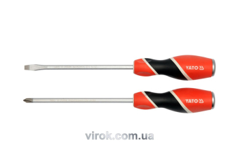Набір викруток ударних YATO : (SL6/PH2) x 150 мм. 2 Шт. [6/36]