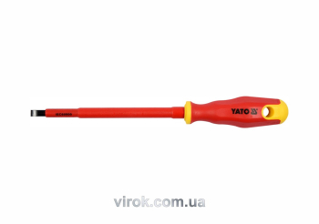 Викрутка плоска діелектрична ізольована YATO : шліц SL6,5 x 150 мм. VDE до 1000V [12/120]