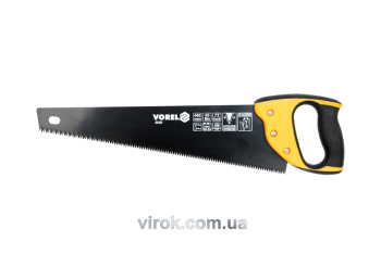 Ножівка по дереву VOREL: L= 400мм, W=1мм, Тефлонове покриття, 65Mn,Тверд. 50-54 HRC, 7 зуб/1"[12/48]