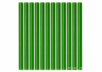 Стержні клейові YATO зелені : Ø=7,2 мм, L=100 мм, уп. 12 шт. [50]