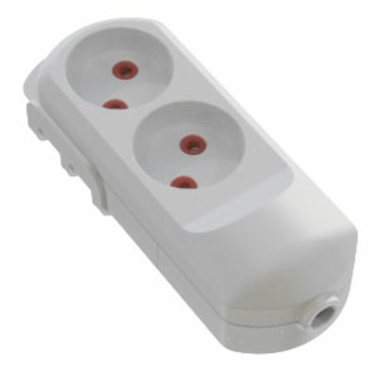 Колодка мережева VIROK: з 2 гніздами без заземлення