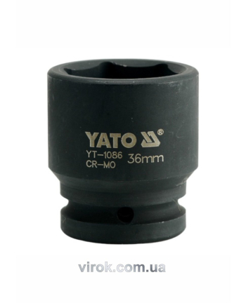 Головка торцева ударна 6-гранна YATO : квадрат 3/4", М= 36 мм, L= 56 мм [6/24]