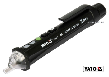 Індикатор напруги мережі індуктивний безконтактн YATO: 12/48-1000 В, з ліхтарем, живл. 2 х ААА [120]