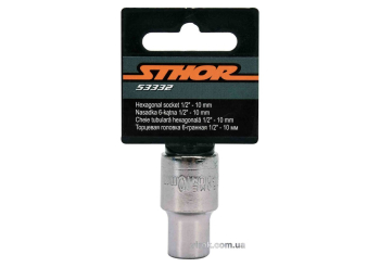 Головка торцева 6-гранна STHOR : квадрат- 1/2", М10, з вуглецевої сталі [Блістер] [10]