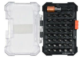 Насадки викруткові з тримачем STHOR Cr-V, з 6-гран. хвостов.- 1/4", l= 25 мм, наб. 41 елем. [10/40]