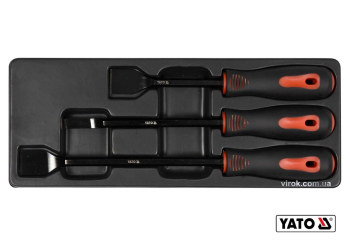 Набір скребків сталевих YATO : 25 x 220 мм, 10 x 270 мм, 25 x 310 мм, Cr-V, 3 шт [5/20]