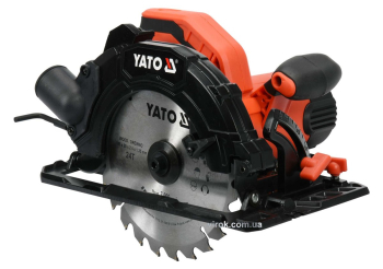Пила дискова мережева YATO: P=1.5кВт, для диска Ø= 185/20мм, макс. h=2.8мм, кут 0-45° [2/40]