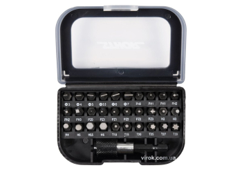 Насадки викруткові з тримачем STHOR Cr-V, з 6-гран. хвостов.- 1/4", l= 25 мм, наб. 31 елем. [10/30]