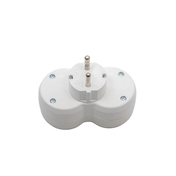 Вилка розгалужувальна електромережева ТМ VIROK на 2 гнізда 16А/250V з заземленням