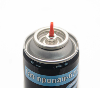 Балон газовий для запальничок VIROK 150g/250ml.  1-разовий (4 перехідників на кришці) [12 шт/уп]