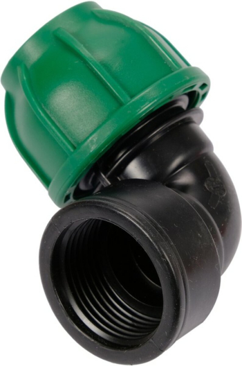 Коліно 90° до водяних пластикових труб з внутр. різьбою 25 мм- 1" FLO поліпропілен, для тиску 1 MPa