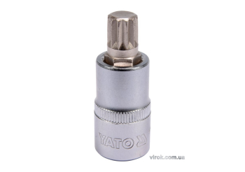 Головка торцева YATO квадрат 1/2 "SPLINE" M12, L= 55 мм [40/160]