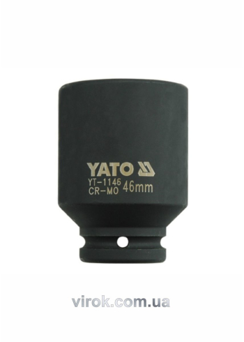 Головка торцева ударна 6-гранна YATO : подовжена, квадрат 3/4", М= 46 мм, L= 90 мм [3/12]
