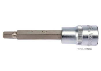 Головка торцева YATO квадрат 1/2 HEX M7, L= 100 мм. подовжена [20/120]