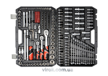 Набір головок торцевих YATO : квадрат 1/2", 3/8", 1/4" з інструментами, насадками. 216 шт.[2/42]