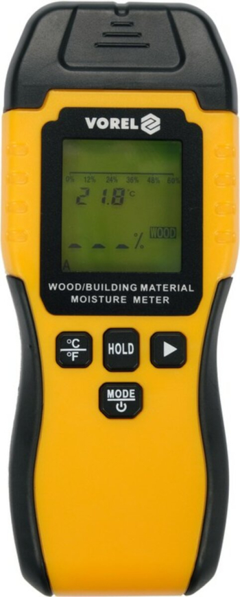 Вологомір електронний для деревини і будматеріалів YATO;діапазон вологості 6-60% дерево,1,5- 33%(DW)